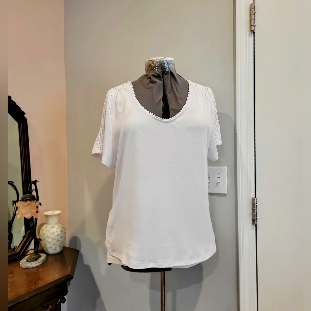 NWT 2X Rafaella White 100% Cotton Knit Top - Picture 3 of 13